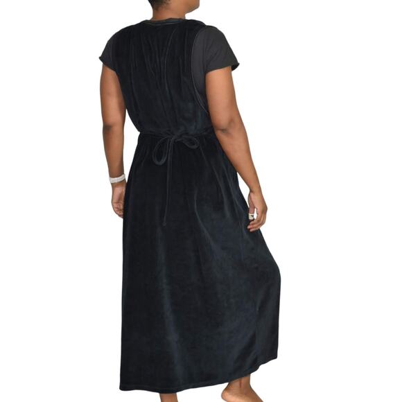 Vintage Christmas Dress Velour Pinafore Bib Overall Jumper Plush Holiday Size XL - Picture 3 of 13